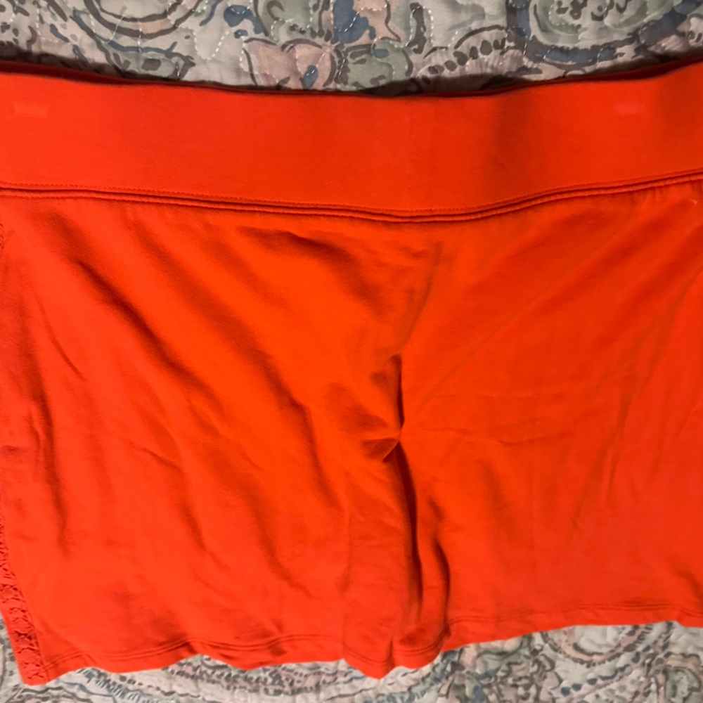 Crown & Ivy Orange Bike Shorts Elastic Waist Lightweight
